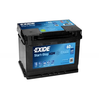 Μπαταρία Exide AGM Start & Stop EK600-12V 60Ah