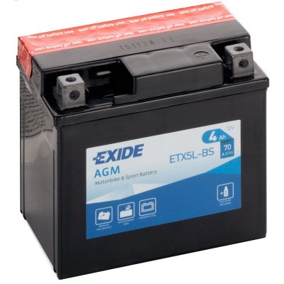 Μπαταρία Exide YTX5L-BS - 12V 4Ah - 70 CCA(EN)