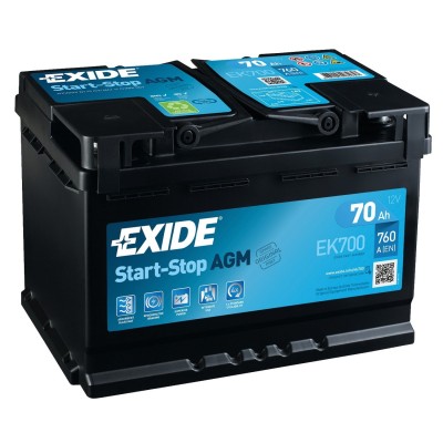 Μπαταρία Exide AGM Start & Stop EK700-12V 70Ah